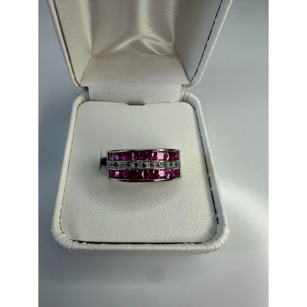Elegant Lab Grown 2 Ct Ruby And Sapphire Ring - image 1